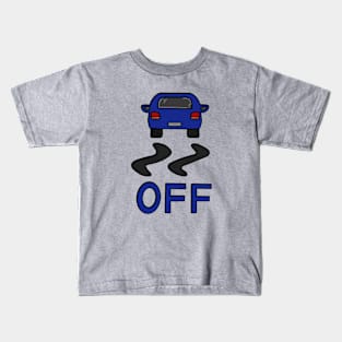 Pixelated Blue Car Kids T-Shirt